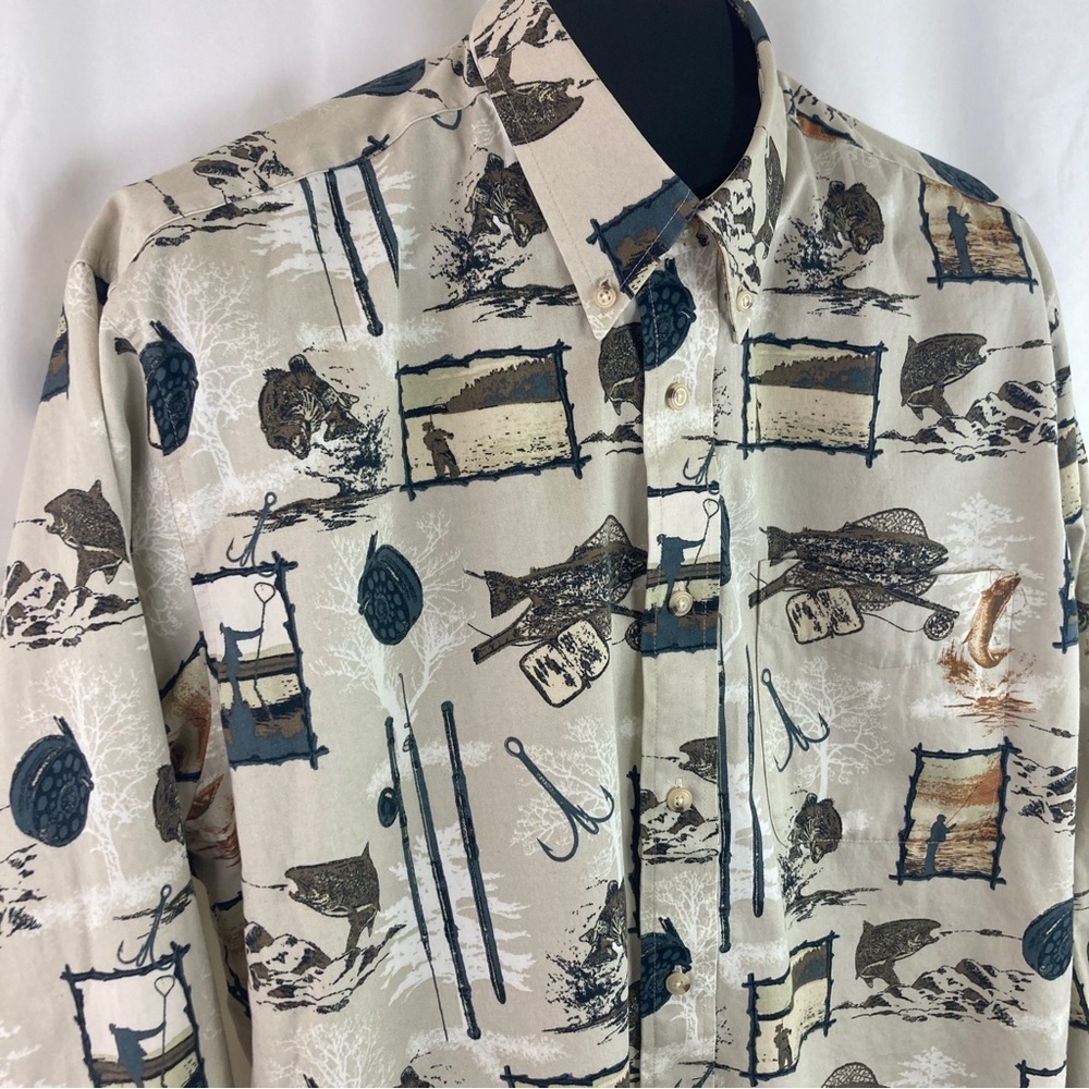FISHING Wrinkle Free Short Sleeve Button-Up Shirt - Picture 8 of 9